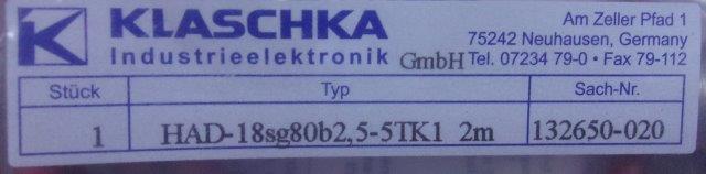 Klaschka -HAD-18SG80B2,5-5TK12M - 1