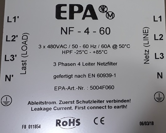 EPA  FİLTERS-EPA FILTER NF-4-60 - 1