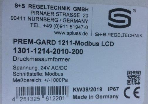S+S REGELTECHNIK-PREM- GARD 1211 MODBUS LCD - 1