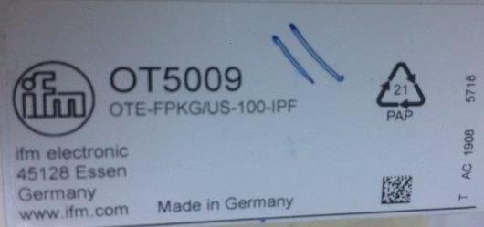 IFM-OT 5009 OTE-FPKG/US-100-IPF - 1