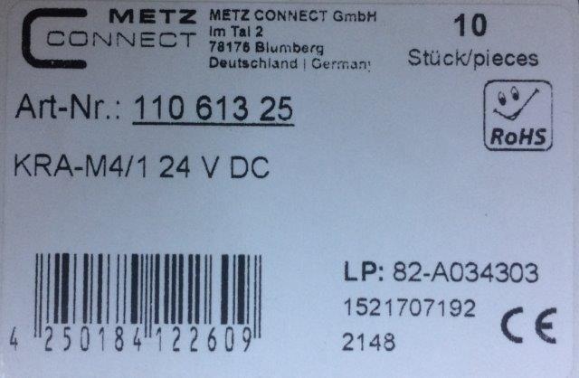 Metz Connect-KRA-M4/1 24VAC/DC 11061325 - 1