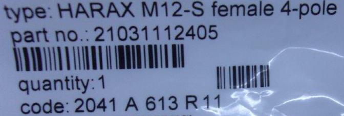 HARTING-HARAX M12-S FEMALE 4-POLE - 1